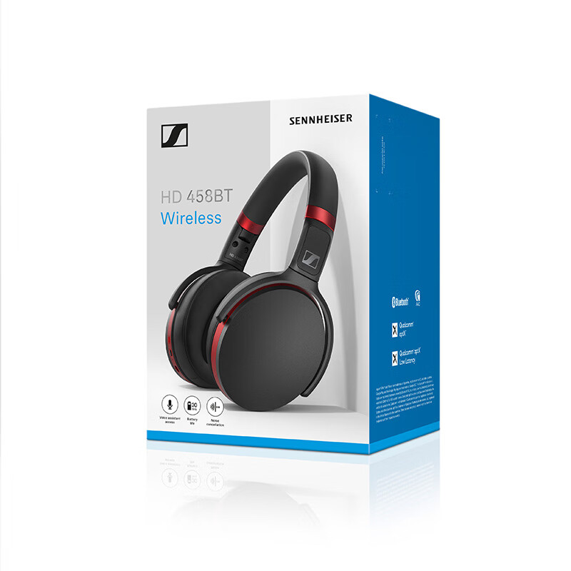 森海塞尔（Sennheiser）HD458BT 蓝牙降噪 头戴式 音乐游戏耳机 支持蓝牙5.0技术 黑色