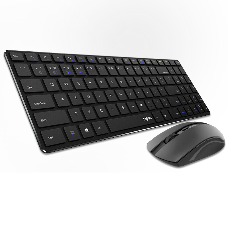 雷柏（Rapoo） KM660 键鼠套装 无线蓝牙键鼠套装 办公键盘鼠标套装 超薄键盘 无线键盘 蓝牙键盘 黑色