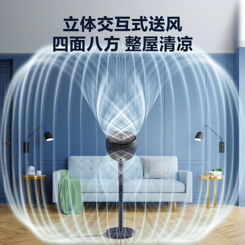 美的（Midea）“星空系列”变频轻音空气循环扇/家用智能遥控落地扇/风随温变节能电风扇/四季风扇 GDE24MA