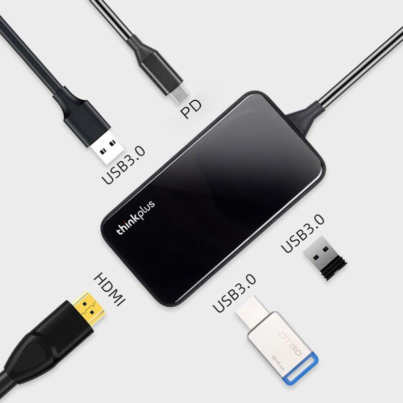 联想(Lenovo)  Type-C扩展坞 PD快充适用苹果iPadPro/Mac/华为笔记本电脑 USB-C转HDMI转换器转接头TPH-05