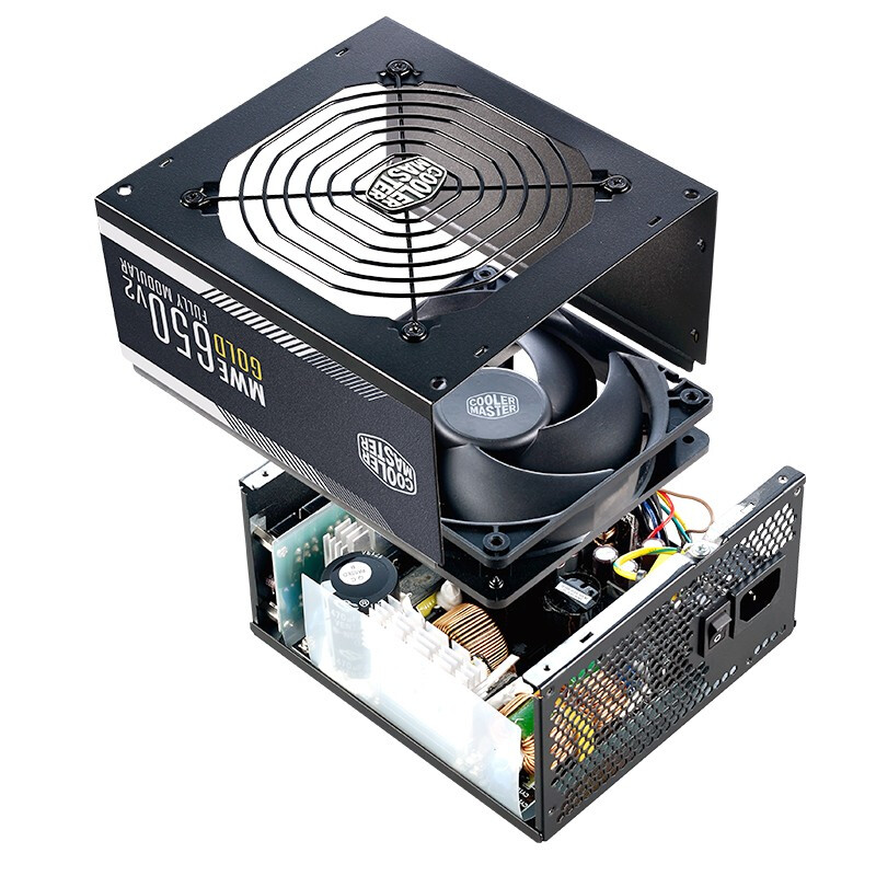 酷冷至尊(CoolerMaster)额定650W MWE650 V2金牌全模组电源(支持双CPU主板/50℃无损输出/三年换新/降噪风扇)