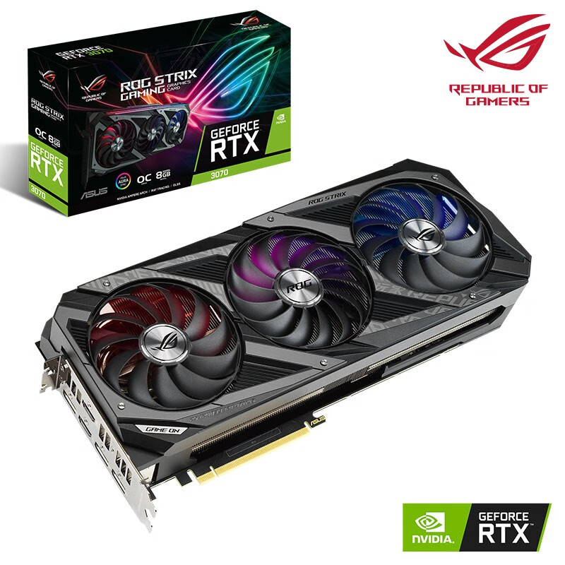 华硕 ASUS ROG-STRIX-RTX3070-O8G-GAMING 赛博朋克电竞游戏专业显卡