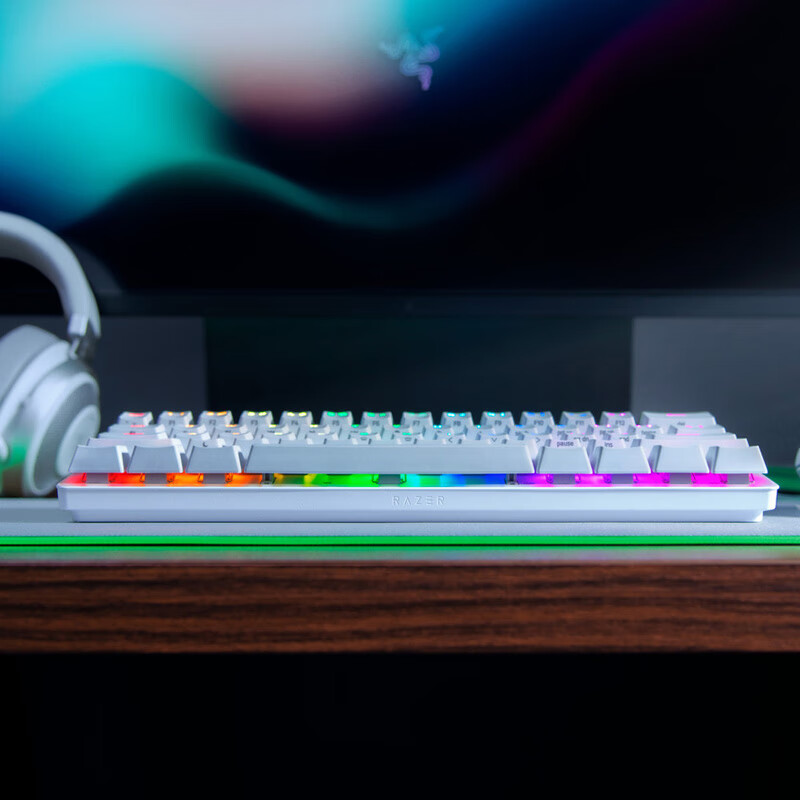 雷蛇 Razer 猎魂光蛛迷你版 水银 便携 电竞 游戏机械键盘 段落光轴