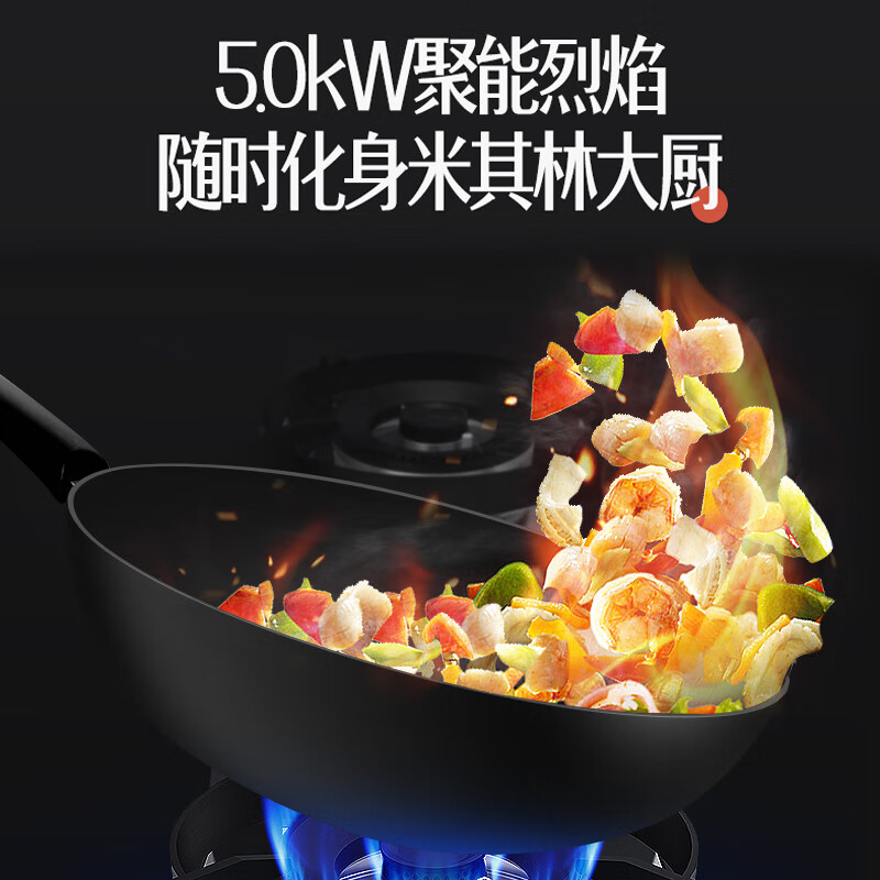 万和（Vanward）燃气灶具 5.0KW大火力 天然气灶家用台嵌两用不锈钢猛火灶  JZT-C5B96（天然气）