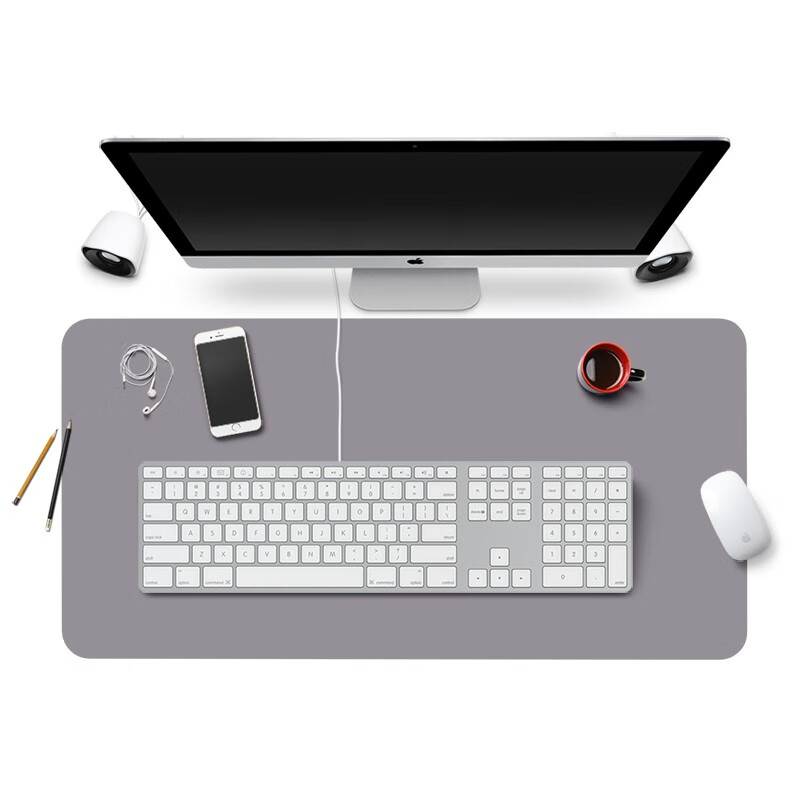 BUBM 鼠标垫超大号办公室桌垫笔记本电脑垫键盘垫书桌写字台桌面垫游戏垫子支持大货定制 灰色加大号单面