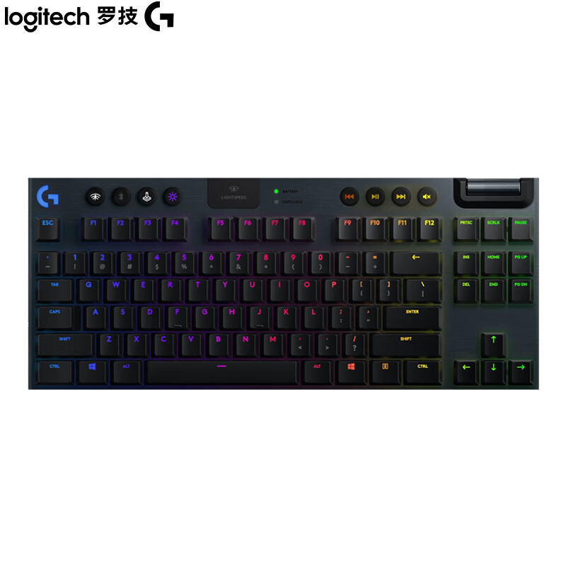 罗技（G）G913 TKL 机械键盘 无线蓝牙双模 RGB背光 矮轴 无数字键盘 L轴（类红轴）