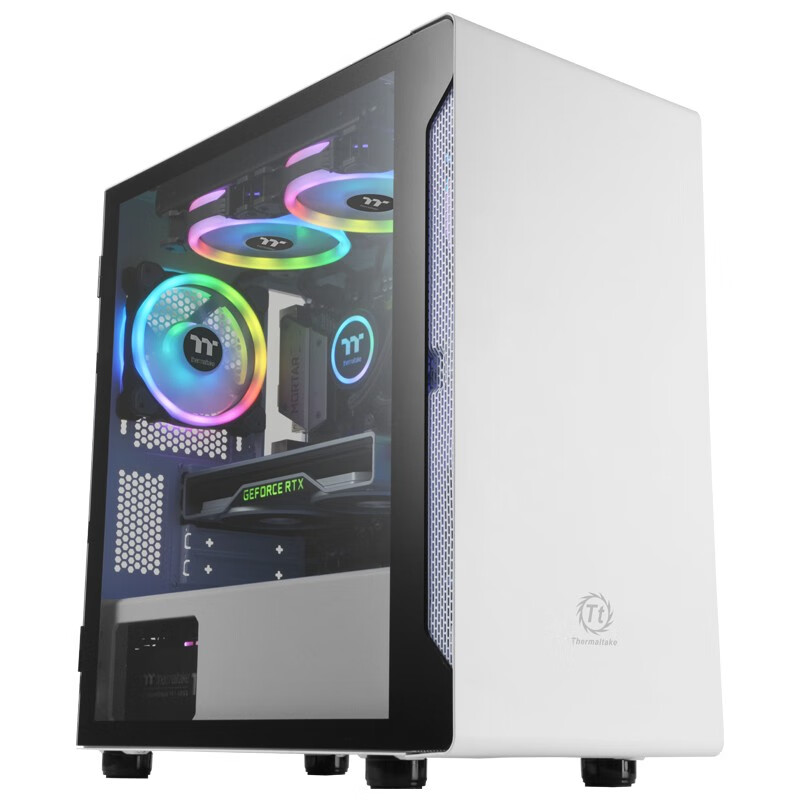 Tt（Thermaltake）啟航者A1 珍珠白 Mini小機(jī)箱水冷電腦主機(jī)（支持MATX主板/磁吸玻璃開窗側(cè)透/U3/游戲機(jī)箱）