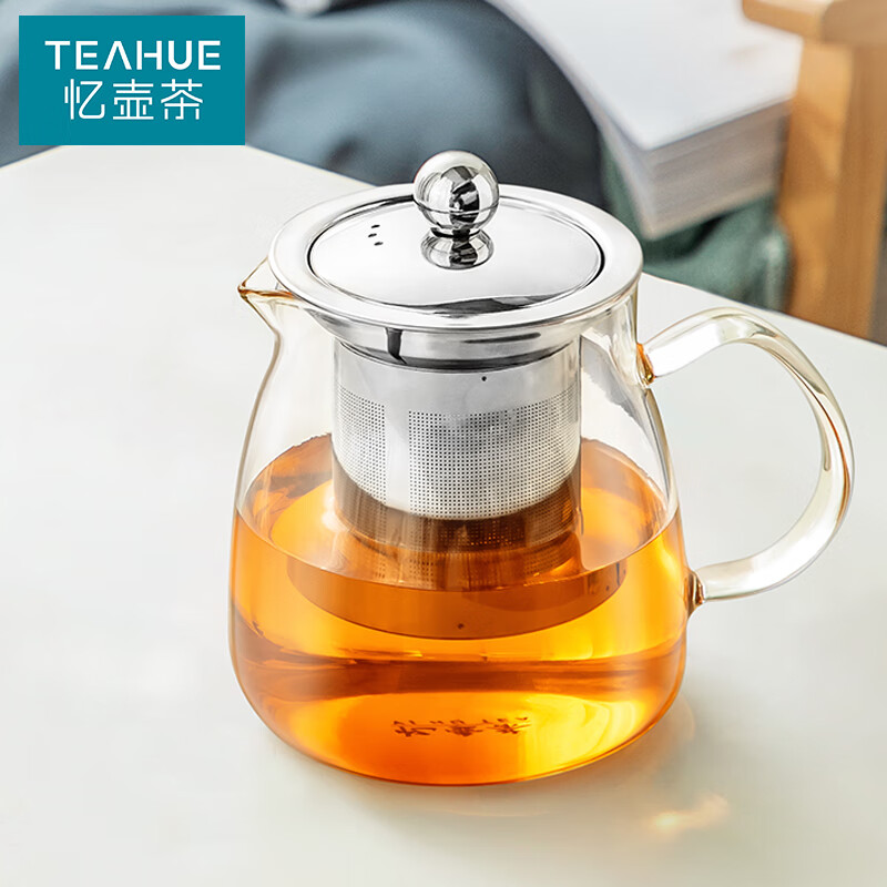 忆壶茶YIHUTEA 玻璃茶壶泡茶壶办公室茶具花茶壶茶水分离带过滤家用水壶大容量650ml