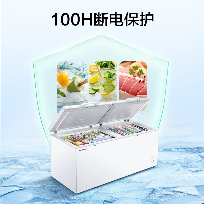 容声(Ronshen) 516升 冰柜商用 冷藏冷冻转换冷柜 节能 大容量 带锁单温卧式冰箱 BD/BC-516M/HP