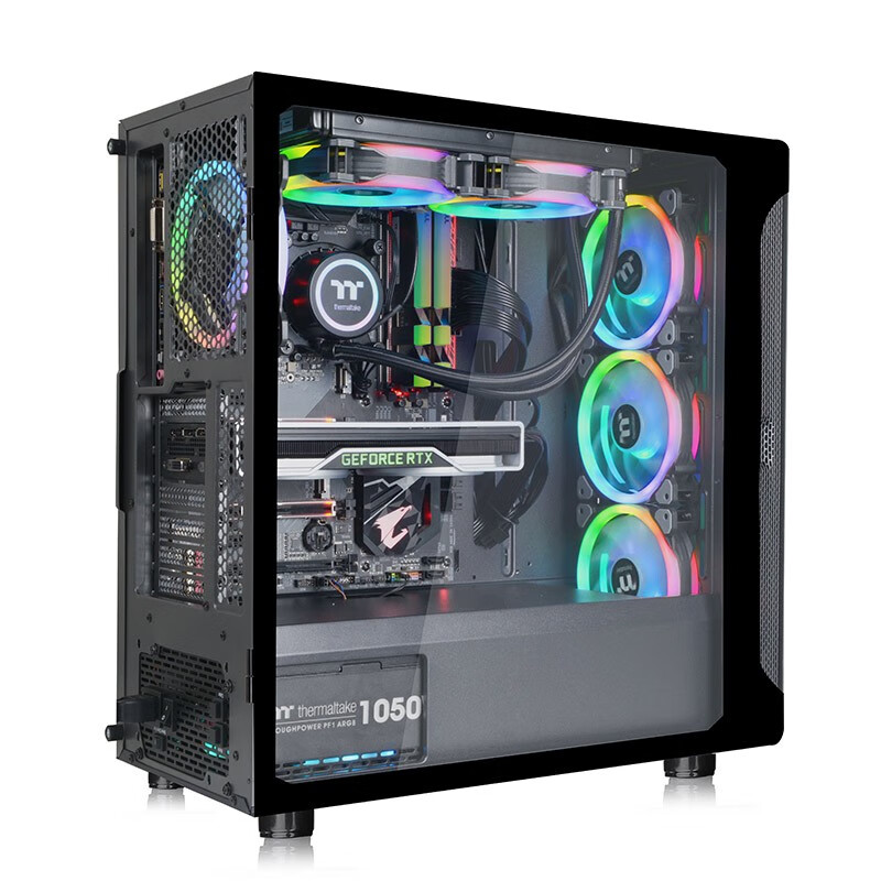 Tt（Thermaltake）启航者A1 Pro 钛灰银 机箱水冷电脑主机（支持ATX主板/支持360水冷/磁吸玻璃开窗侧透/U3）