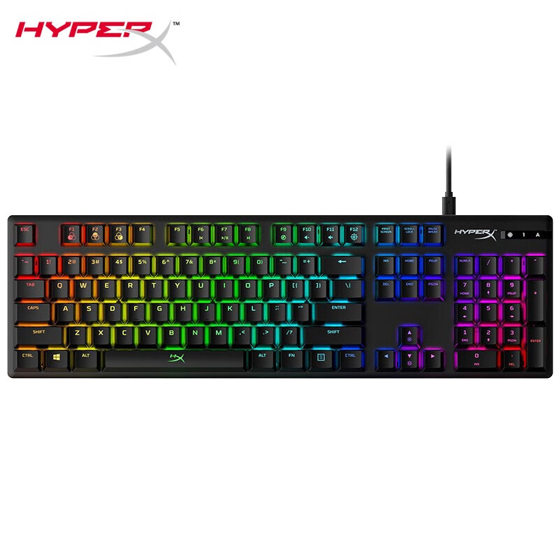 金士顿(Kingston) HyperX 阿洛伊 Origins起源RGB机械键盘 有线键盘 游戏键盘 104键火轴  黑色