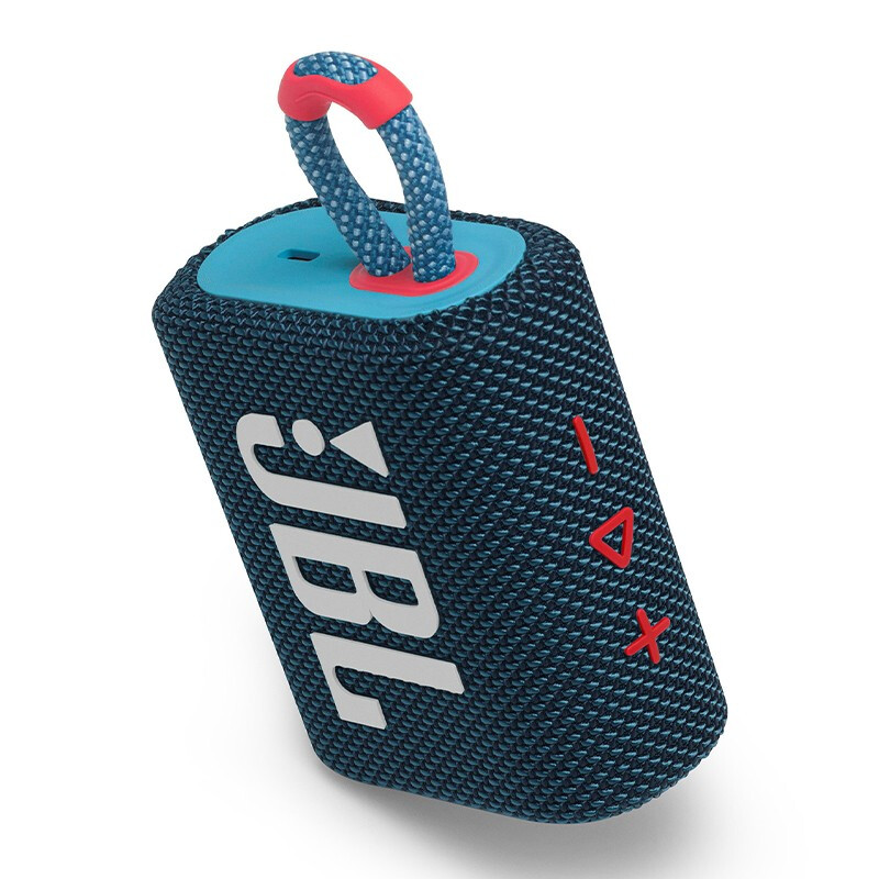 JBL GO3 音乐金砖三代 便携式蓝牙音箱 低音炮 户外音箱 迷你小音响 极速充电长续航 防水防尘设计 蓝拼粉色