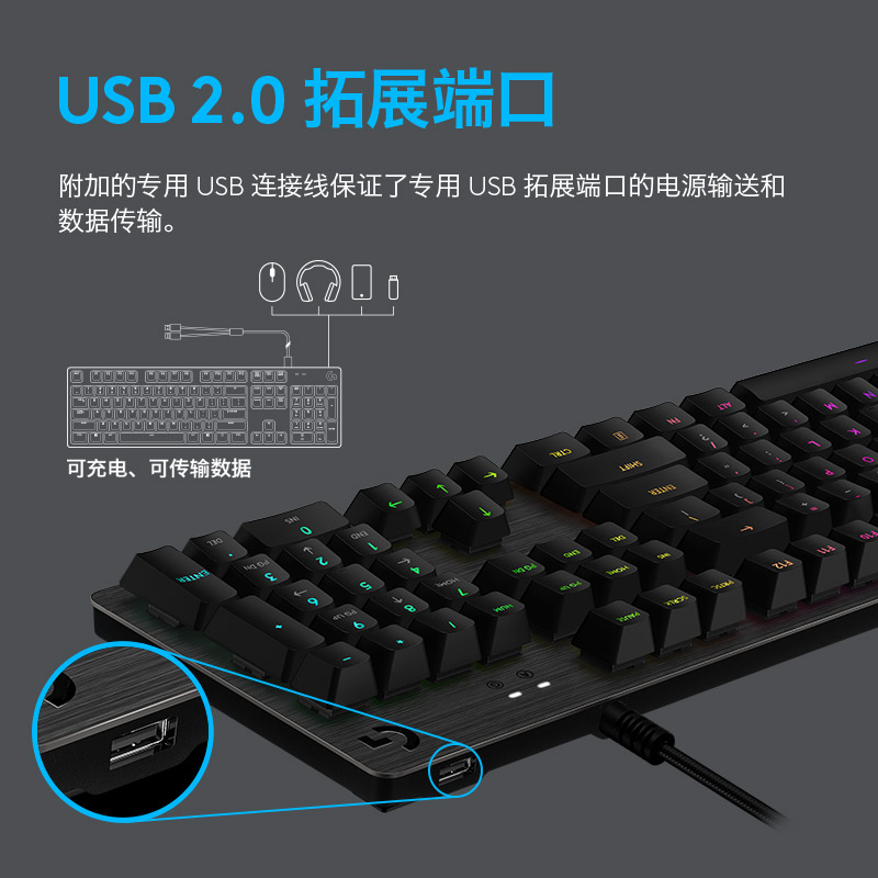 罗技G512机械键盘游戏电竞RGB背光有线全尺寸T/C/L轴吃鸡绝地求生英雄联盟 G512-L轴（红轴）