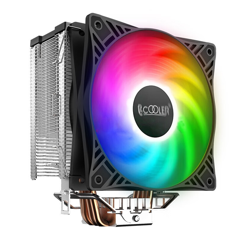 超频三（PCCOOLER）东海X4炫彩版 CPU散热器 (七彩流光灯效/支持AM4/温控风扇/4热管/多平台/附硅脂)