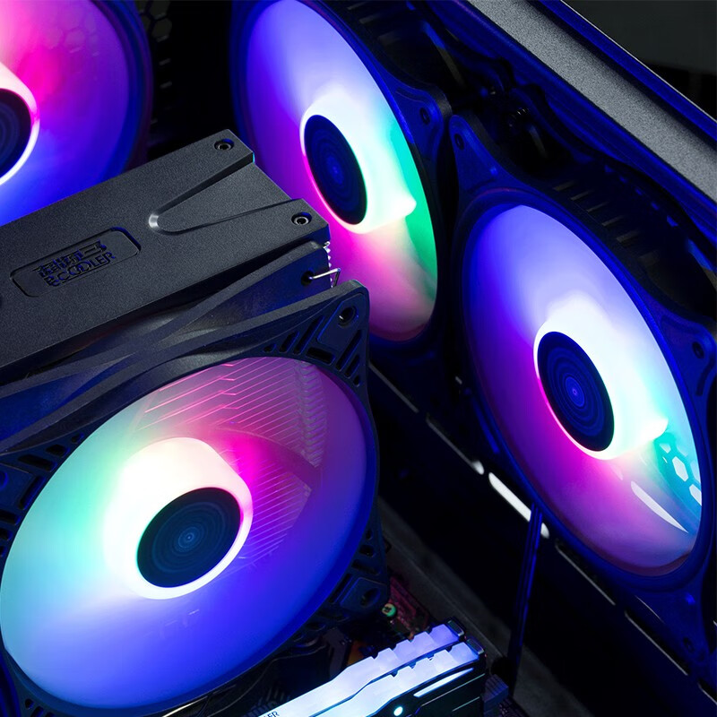 超頻三（PCCOOLER）東海X4炫彩版 CPU散熱器 (七彩流光燈效/支持AM4/溫控風(fēng)扇/4熱管/多平臺(tái)/附硅脂)