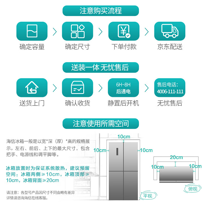 海信 (Hisense) 哈利410升十字对开门电冰箱 干湿分储双变频风冷无霜 纤薄四开门BCD-410WMK1DPQ