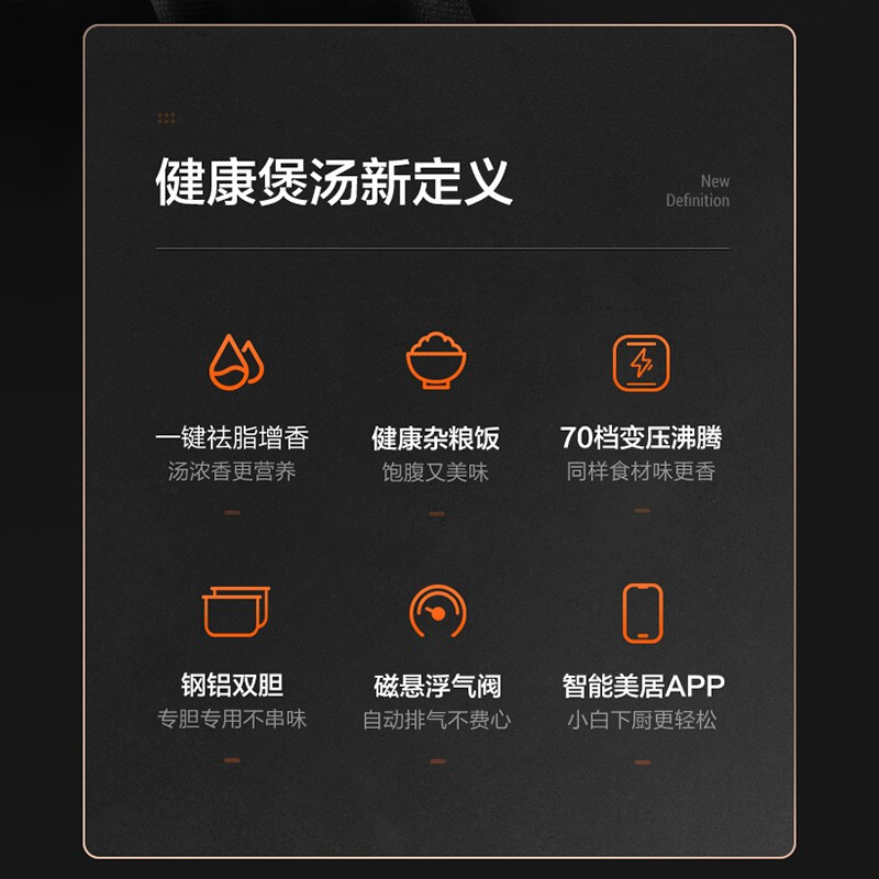 美的（Midea）电压力锅5升钢胆 IH浓香低脂电高压锅 置顶触控祛脂电压力煲 YL50P701 WIFI智能家电 适用3-6人