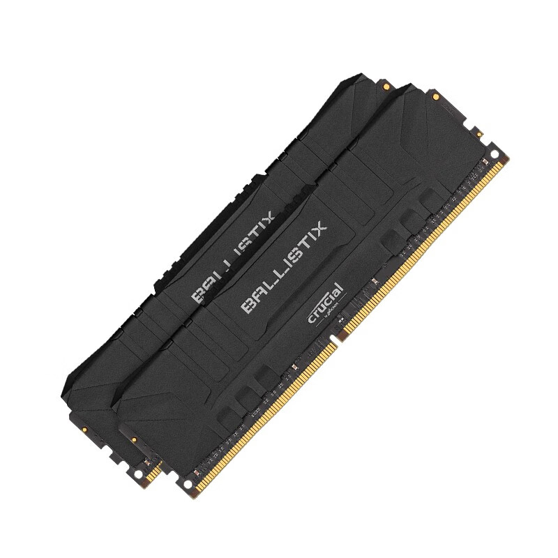 英睿达(Crucial)16GB(8G×2)套装 DDR4 3600频率 台式机内存条 铂胜Ballistix游戏系列 黑色
