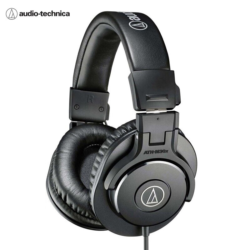 铁三角（Audio-technica）ATH-M30X 头戴式专业录音HIFI监听耳机 封闭式便携可折叠