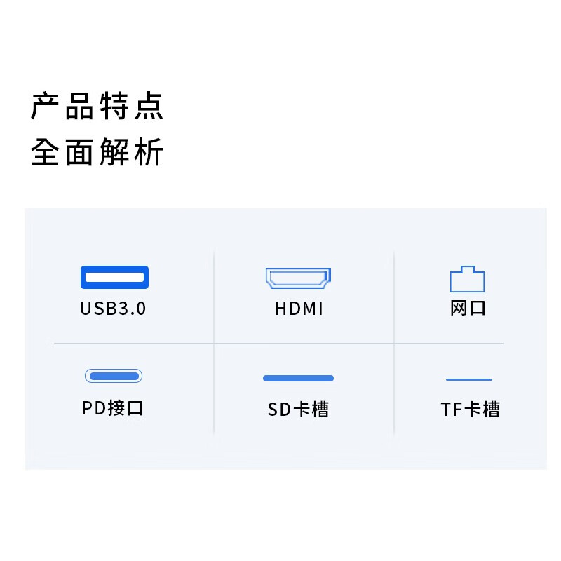  联想(Lenovo)  Type-C扩展坞 PD快充适用苹果iPadPro/Mac/华为笔记本 USB-C转HDMI千兆网口转换器分线器LC08