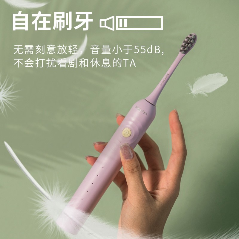 舒客（Saky）电动牙刷 成人声波充电式震动牙刷 软毛防水G33 芝芝蓝莓