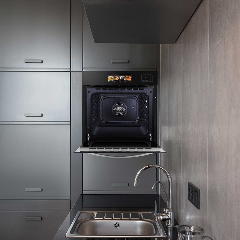 瑞典勃朗BORAVIT 80AS 嵌入式蒸烤箱 80L大容量蒸烤一体机家用电蒸箱烤箱智能彩屏二合一 黑色 规格1