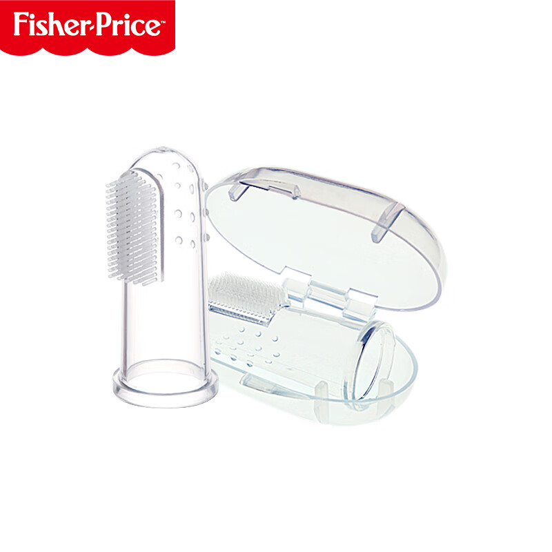 美国费雪（Fisher Price）新生儿宝宝手指套牙刷婴儿硅胶软毛乳牙刷 儿童口腔护理清洁0-2岁