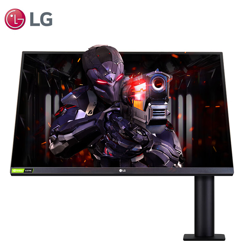 LG 27英寸 NanoIPS 兼G-Sync 144Hz 10.7亿色 Ergo ±280旋转支架 设计师 小金刚 办公 游戏 2K显示器 27GN880