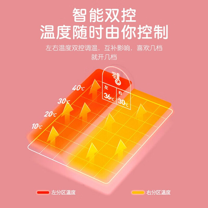 阿曼特电热毯加厚双人长1.8米宽1.5米双温调控智能定时安全电褥子加热垫 蜂儿飞 双人双控长1.8米宽1.5米速热