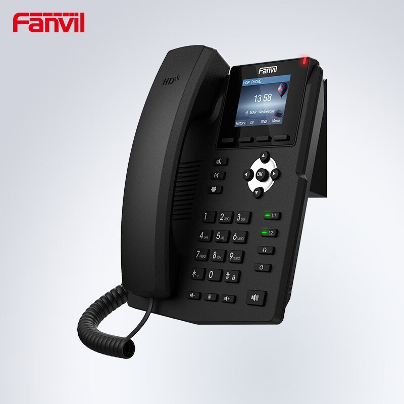 Fanvil方位ip电话网络电话机sip话机VOip商务办公座机触摸彩屏安卓可视通话三方会议局域网 X3S 彩屏sip话机