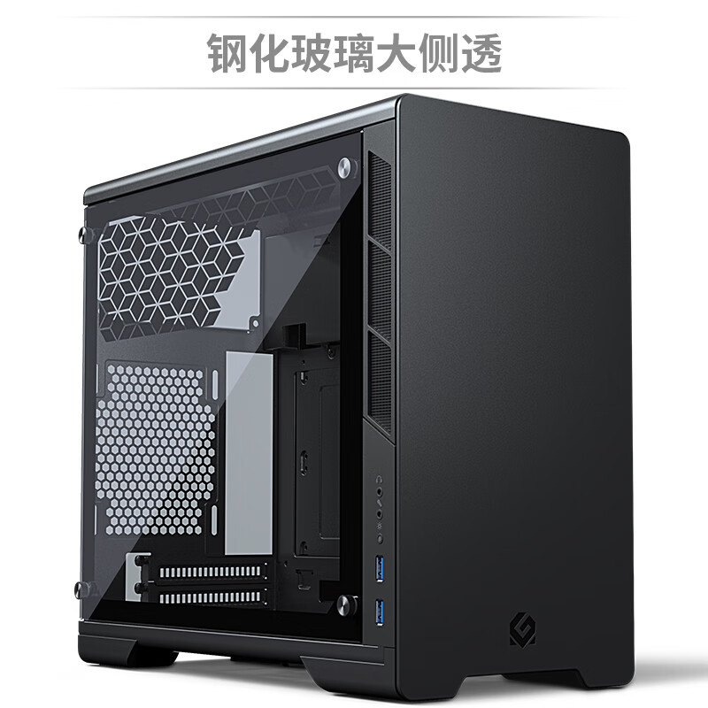 普力魔（MetallicGear）210黑色 V2强化散热版 钢化玻璃侧透 迷你Mini ITX水冷电脑机箱(支持大电源/280水冷)