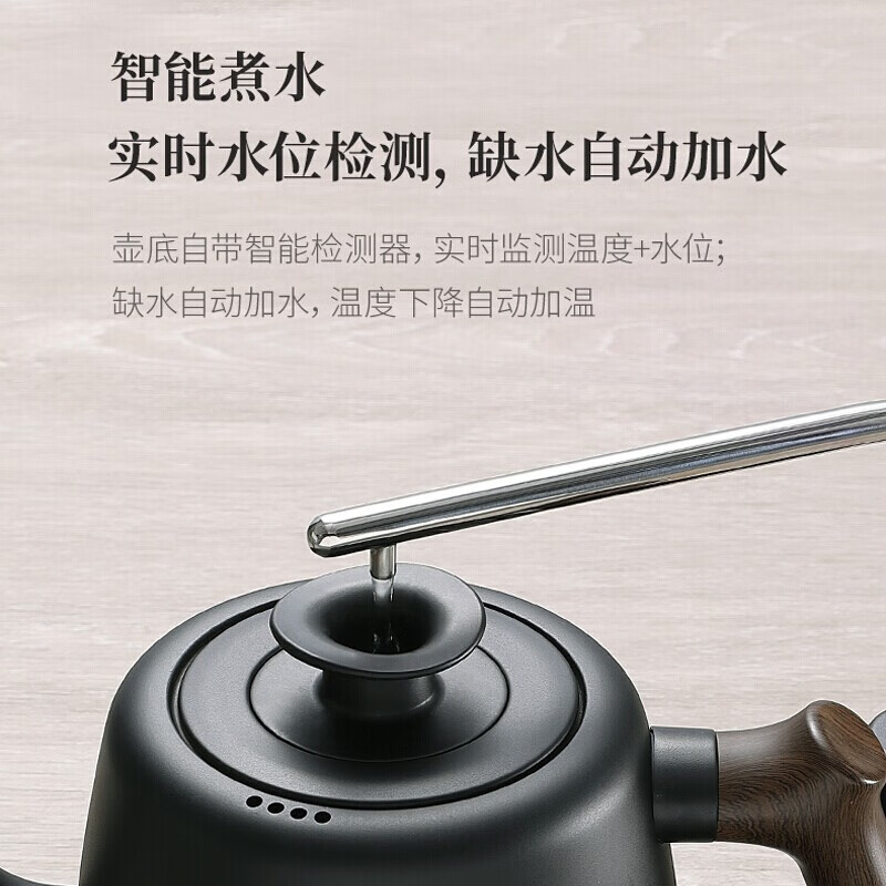 鸣盏 养生壶煮茶器煮茶壶烧水壶电水壶玻璃电茶壶自动上水煮茶壶桌面茶吧机黑色MZ-035