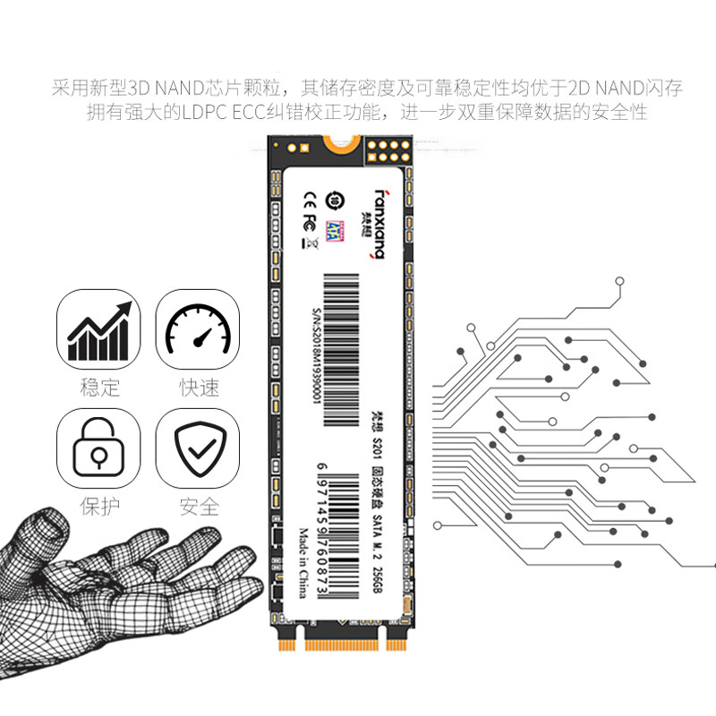 梵想（FANXIANG）256GB SSD固態(tài)硬盤 M.2接口(SATA總線) S201系列