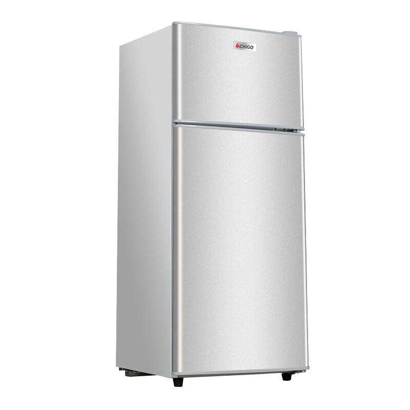 志高（CHIGO）双门小冰箱 小型迷你家用宿舍电冰箱冷藏冷冻节能 BCD-76A142拉丝银