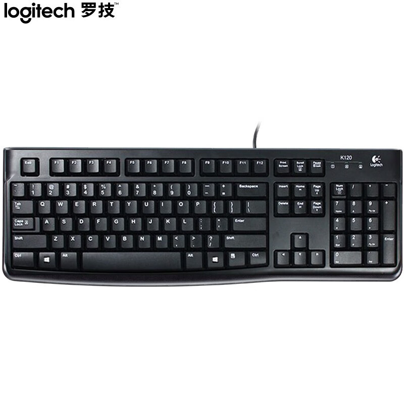 羅技（Logitech）K120 鍵盤 有線鍵盤 辦公鍵盤 全尺寸 黑色  U口