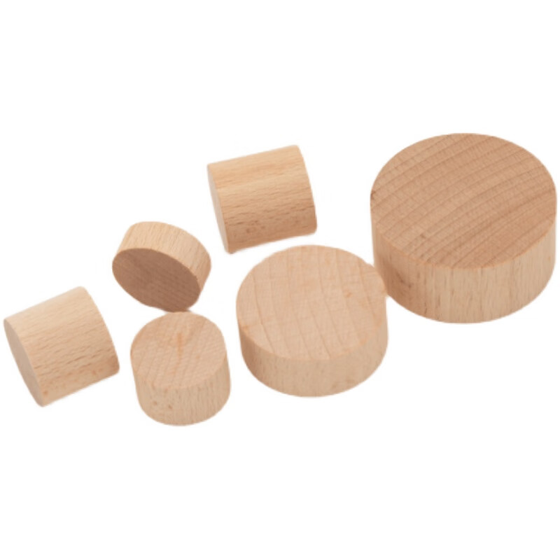 圆形木块 实木小圆椴定制幼儿园教玩具模型木柱diy黑胡桃榉木红花梨木