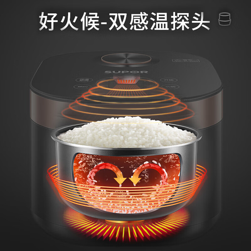 蘇泊爾（SUPOR）電飯煲智能預(yù)約多功能電飯鍋5L容量不粘內(nèi)膽觸摸屏面板SF50FC975 【可做蛋糕煲仔飯鍋巴飯】