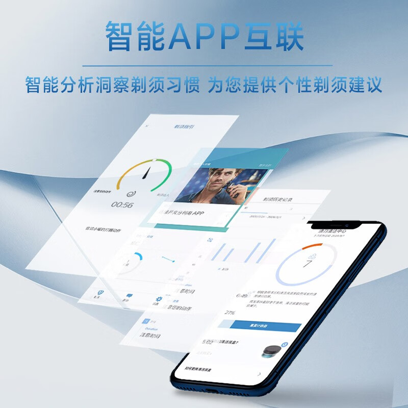 飞利浦（PHILIPS）电动剃须刀全新7系蓝蜂巢肌能感应智能刮胡刀S7731【痘痘肌专属】