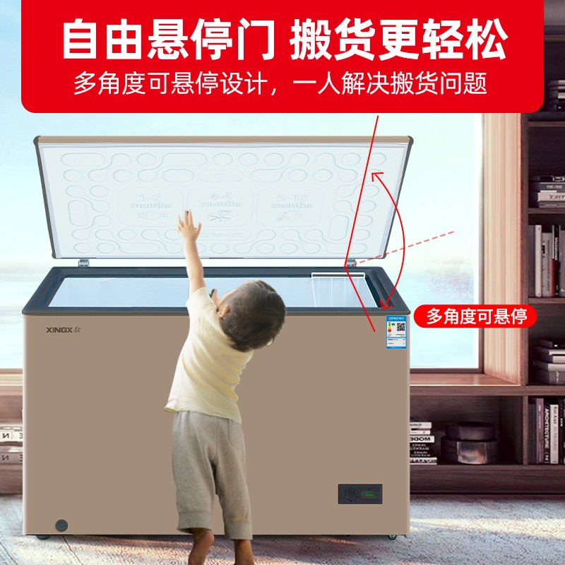 星星（XINGX）301升家用商用单温单箱冰柜 冷藏冷冻转换冷柜 顶开门冰箱 BD/BC-301R