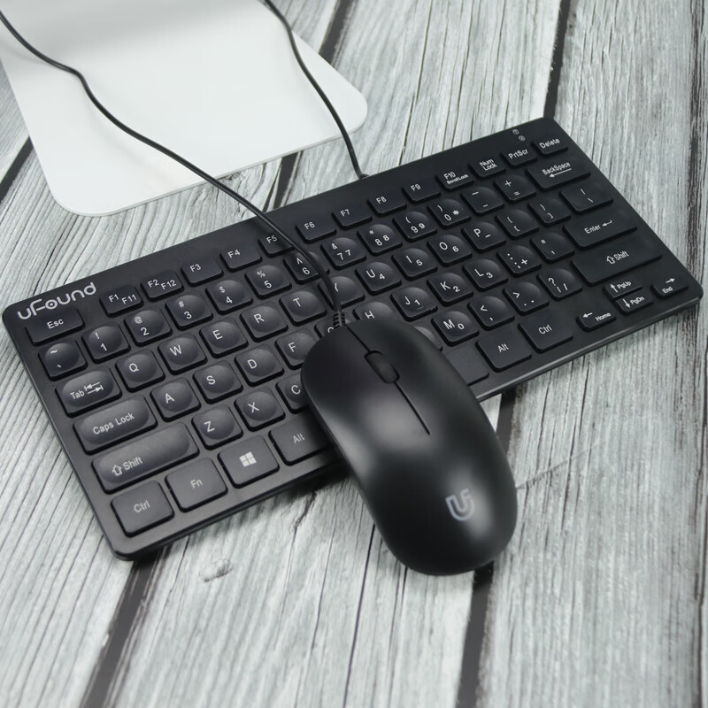 方正(uFound)U765有线键盘鼠标套装 双USB接口通用小键盘便携笔记本键盘有线外接迷你键盘办公巧克力键盘