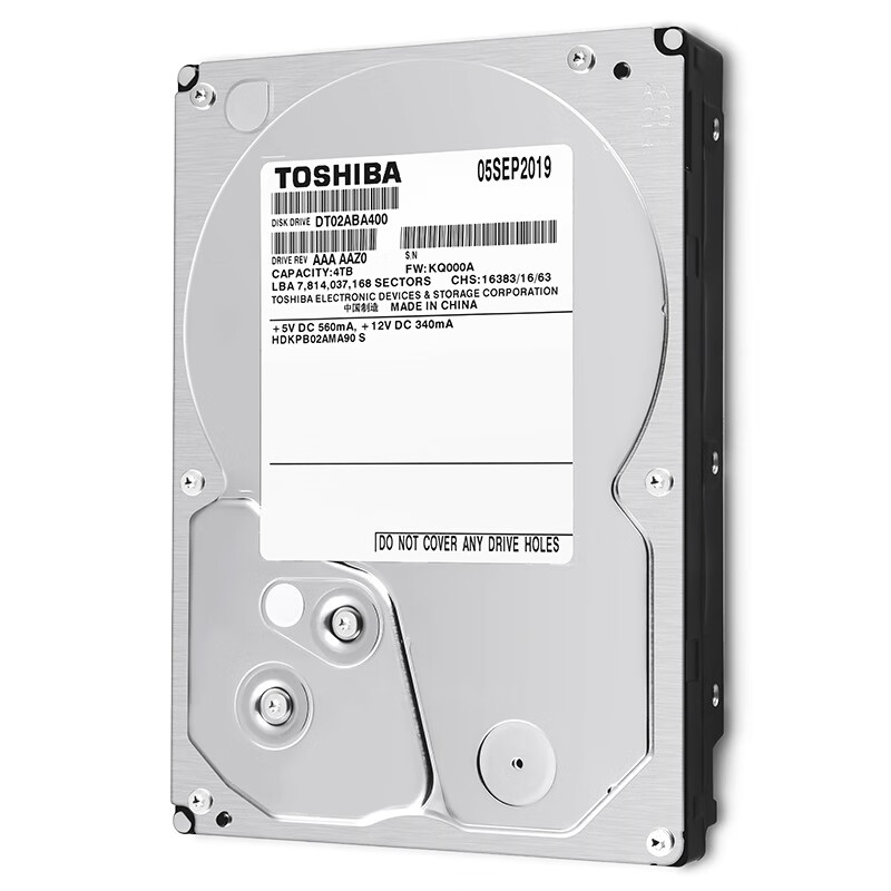 东芝(TOSHIBA) 4TB 5400转128M SATA3?台式机硬盘(DT02ABA400)