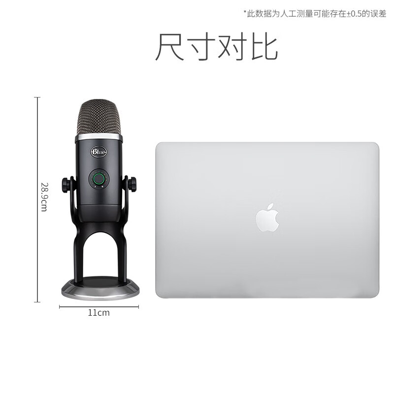 羅技（Logitech）Blue Yeti X升級雪怪可修音大張偉推薦USB電容麥克風(fēng) 電腦K歌錄音主播直播播音級 旗艦款