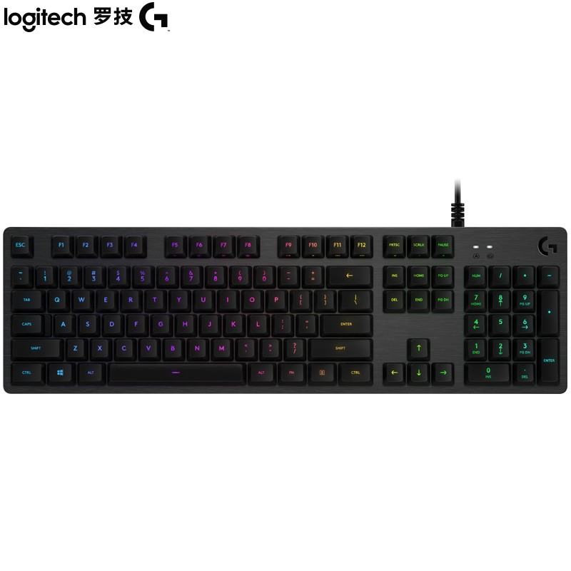 罗技（G）G512机械键盘 游戏机械键盘 有线 全尺寸 RGB背光机械键盘 吃鸡键盘 L轴 类红轴 绝地求生 英雄联盟