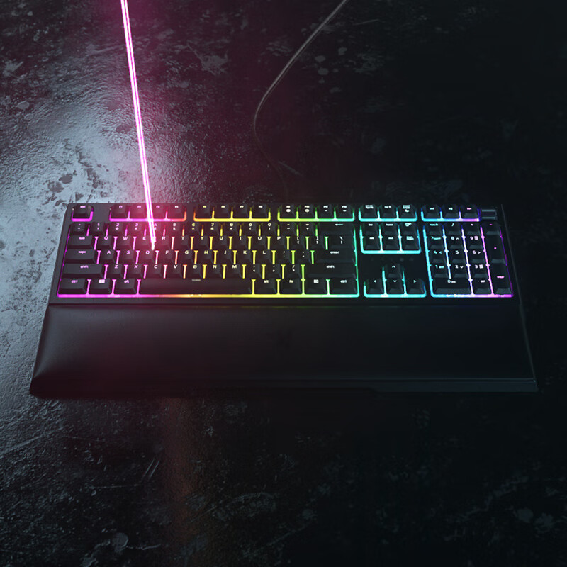 雷蛇 Razer 雷蛇雨林狼蛛V2 轻机械有线游戏键盘 104键 RGB 电竞