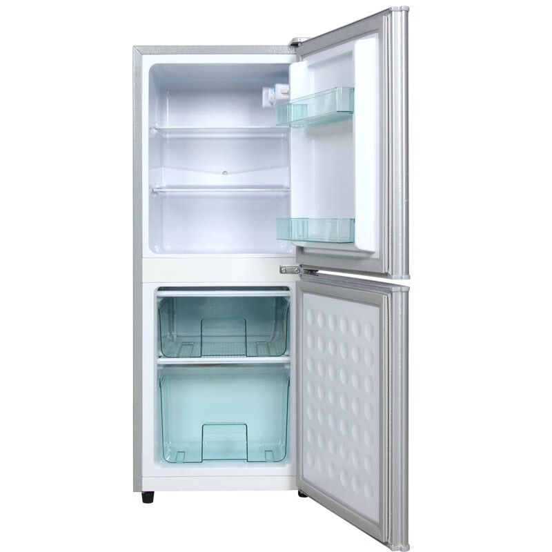 日普（RIPU） 双门小冰箱 小型迷你家用宿舍租房电冰箱冷藏冷冻一级节能省电 BCD-92A162拉丝银【加厚升级】