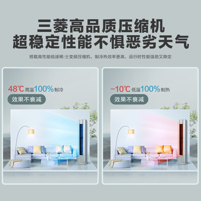 海尔（Haier）新一级能效 3匹 京馨 变频冷暖 客厅空调立式柜机 UVC Pro深紫外线除菌 KFR-72LW/28EAA81U1