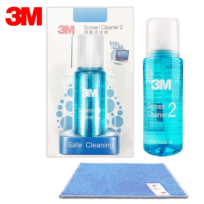 3M 筆記本電腦屏幕清潔劑套裝 手機(jī)ipad液晶顯示屏幕清潔液 （200ML裝+擦拭布）