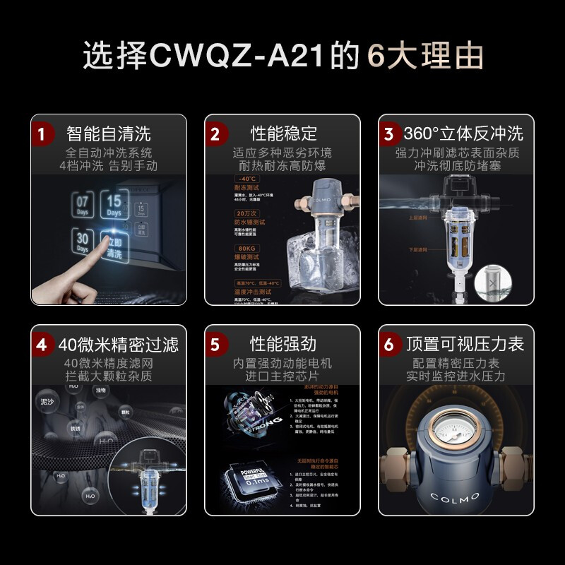 达人曝光COLMO 前置过滤净水器CWQZ-A21质量好吗？请问怎么样呢？达人评测怎么样？质量好不好？