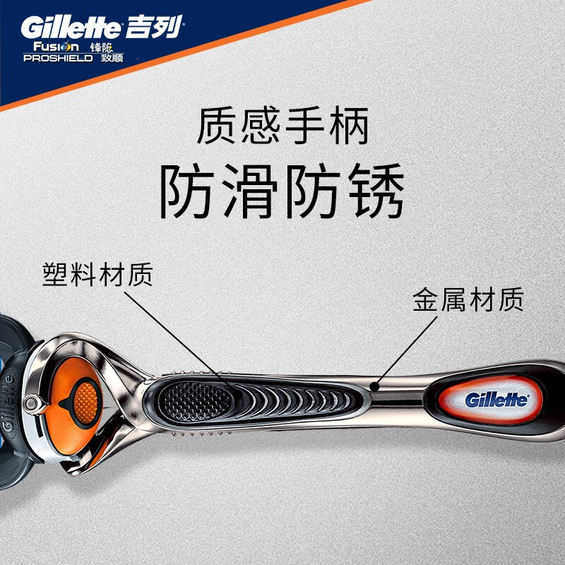 Gillette/吉列鋒隱致順剃須刀手動1刀架1刀頭1底座 五層刀片男士鋒速5刮胡刀 【新品】4刀頭1刀架+底座+230ml須泡+保護套