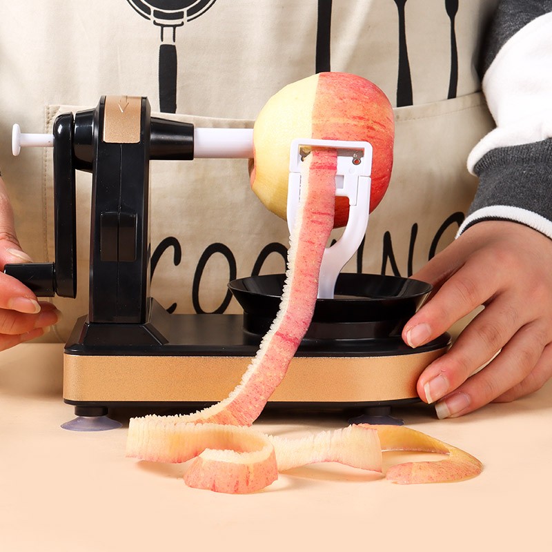 拜杰（Baijie）苹果削皮器自动削苹果削皮神器 多功能削水果机 手摇水果削皮机 土豪金 LY-115